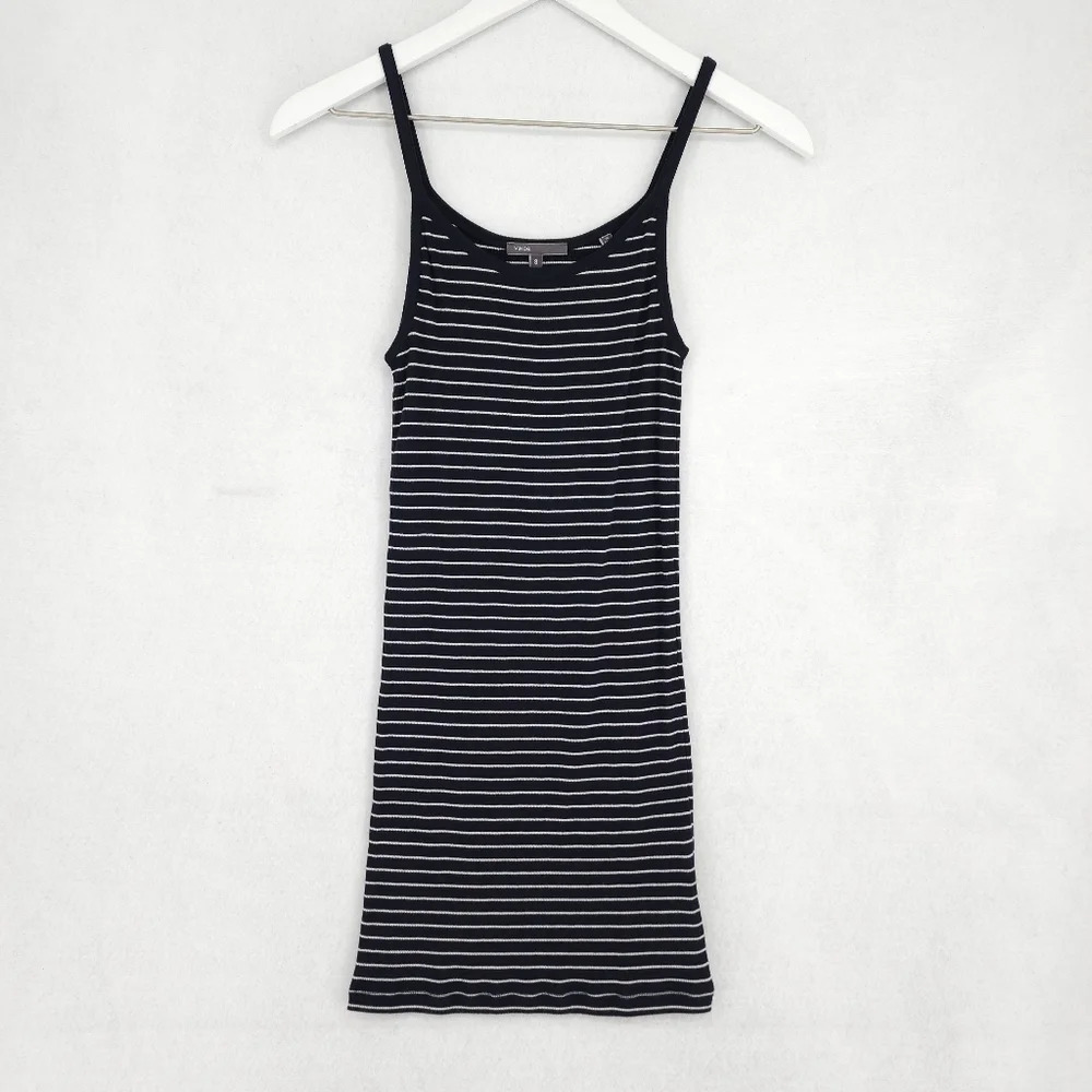 Vince Striped Tank Top in Navy
